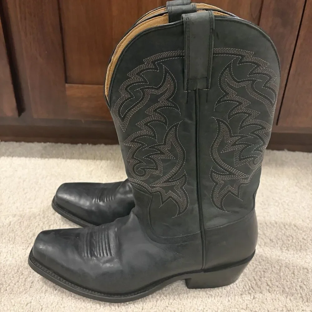 EUC Moonshine Spirit Men’s Mad Cat BBM610 Western Boots Black Size 10 Cowboy